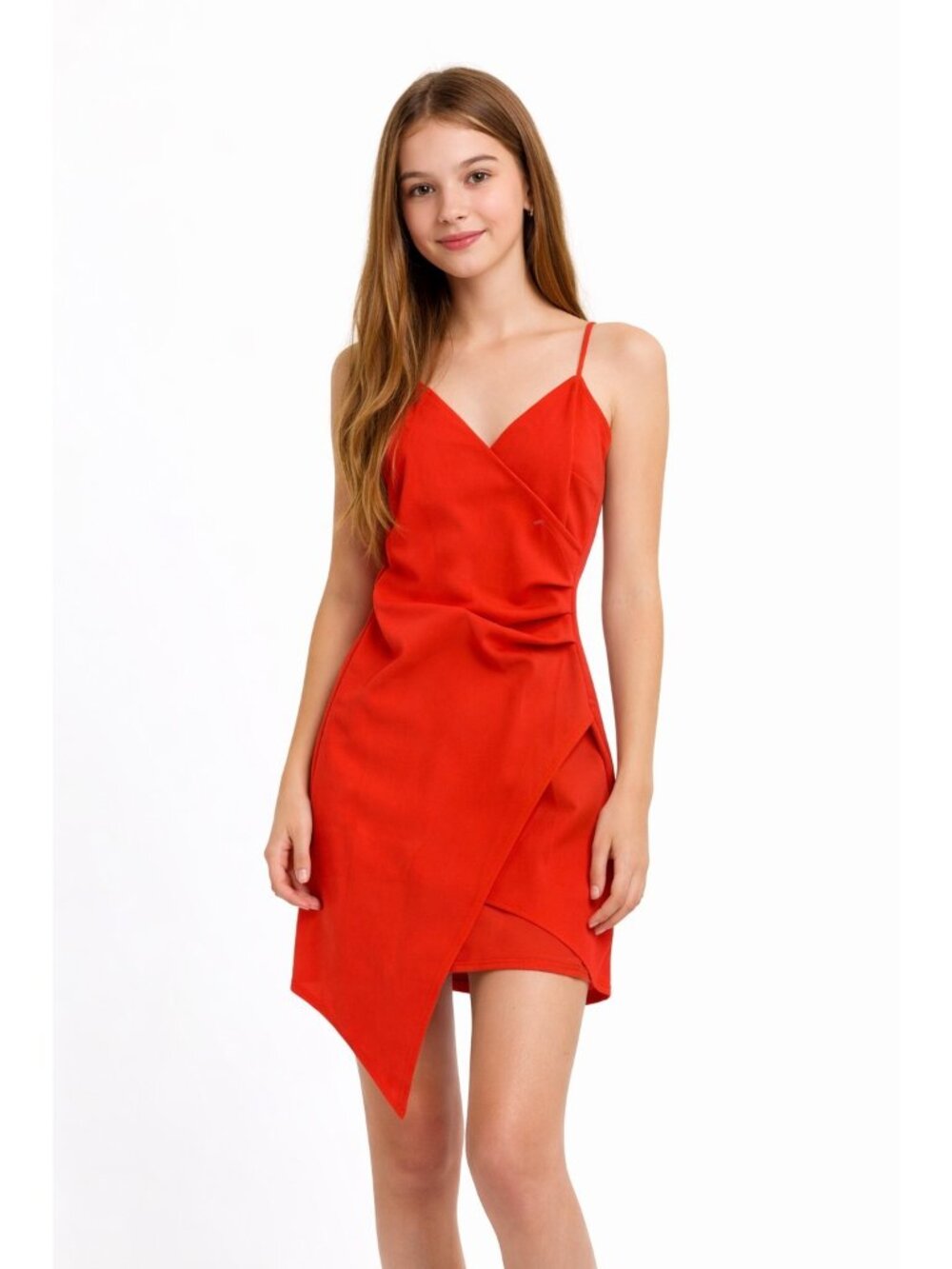 ✨ NWT Emerald Sundae Neon Coral V-Neck Sheath Mini Dress XXS ✨